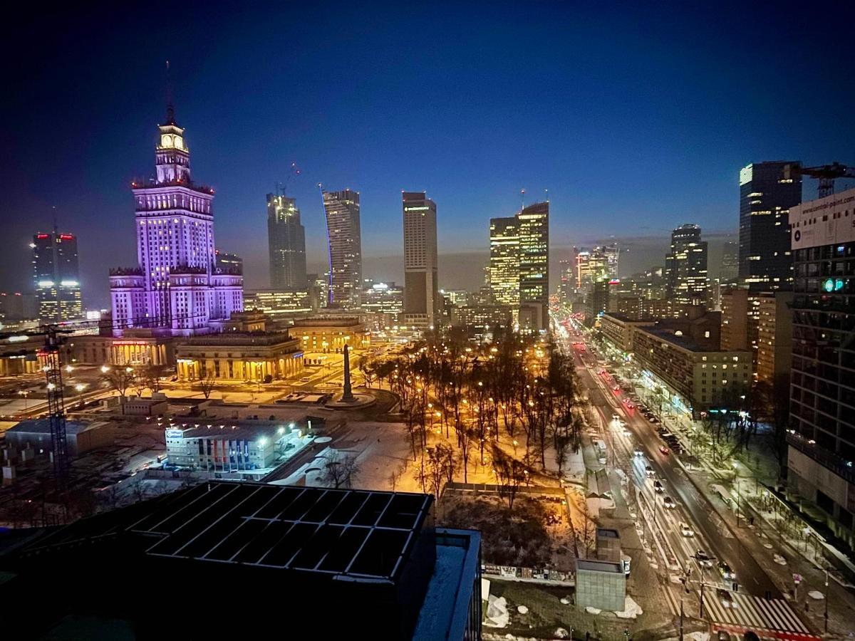 Super Apartament Blue Scisle Centrum Dwie Linie Metra Netflix Wifi 300 Mbs Panorama Miasta Warsaw Exterior photo