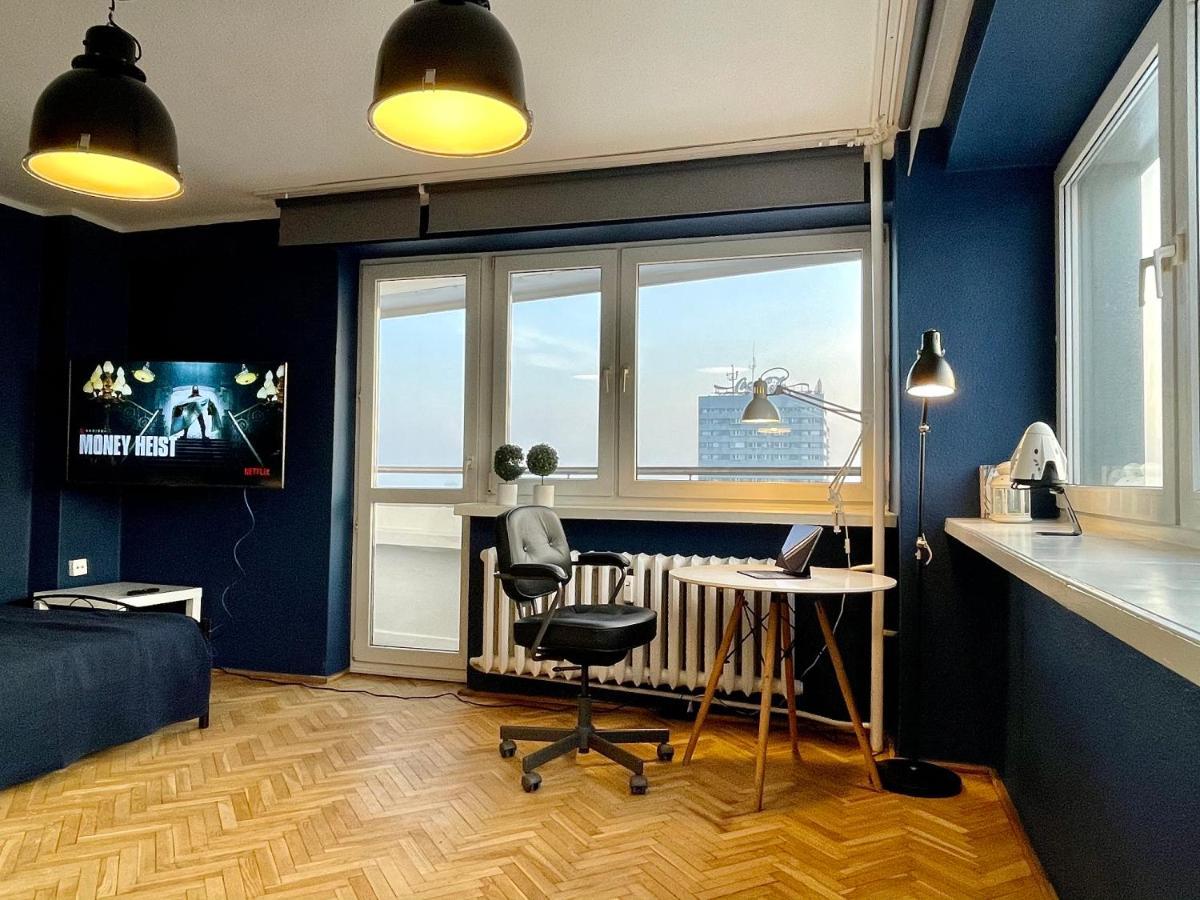 Super Apartament Blue Scisle Centrum Dwie Linie Metra Netflix Wifi 300 Mbs Panorama Miasta Warsaw Exterior photo