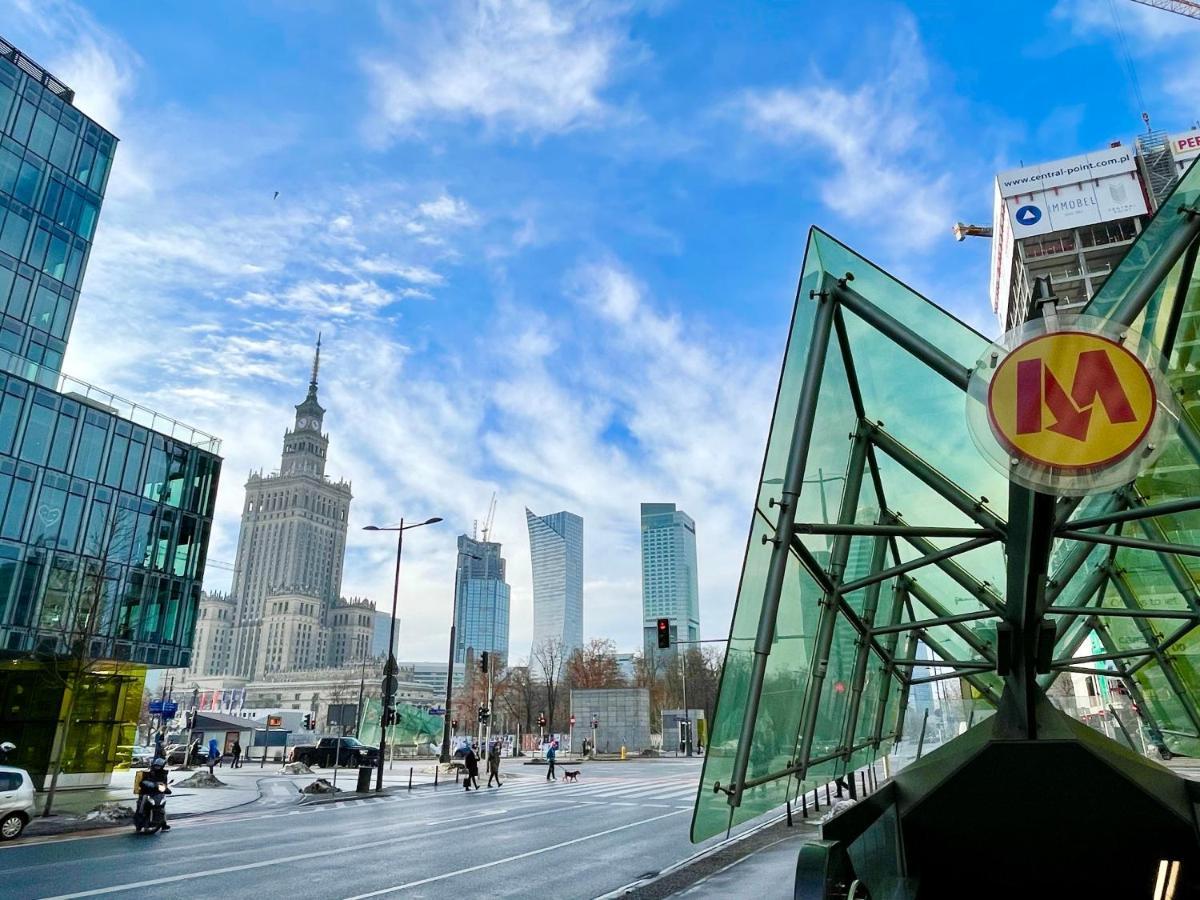 Super Apartament Blue Scisle Centrum Dwie Linie Metra Netflix Wifi 300 Mbs Panorama Miasta Warsaw Exterior photo