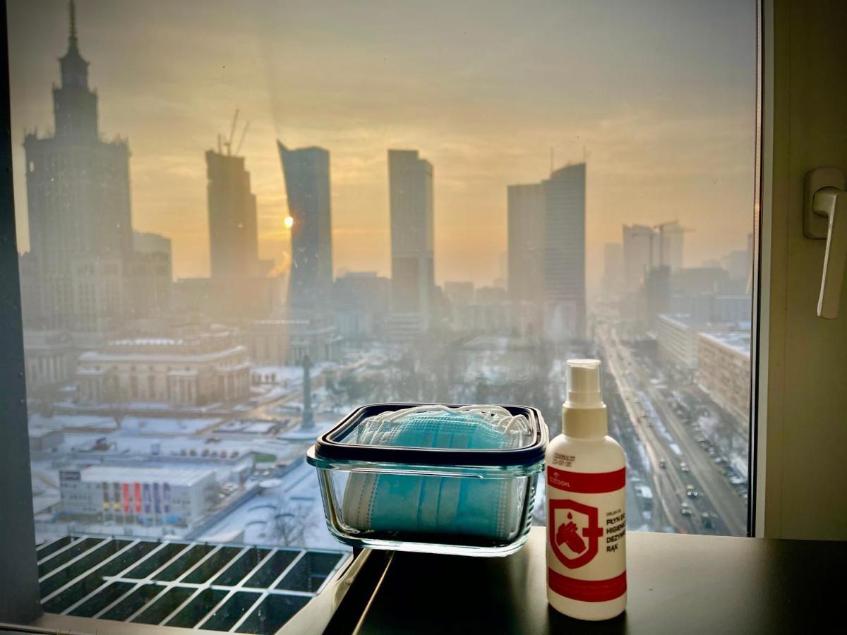 Super Apartament Blue Scisle Centrum Dwie Linie Metra Netflix Wifi 300 Mbs Panorama Miasta Warsaw Exterior photo